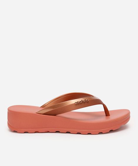 chinelo plataforma azaleia bege