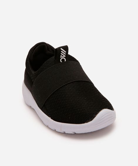 tênis infantil com elástico preto