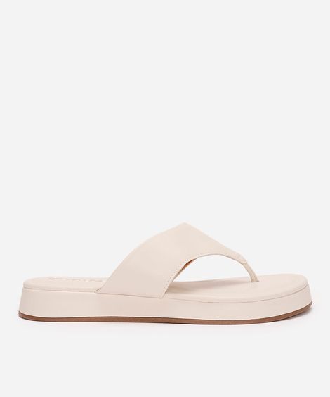 rasteirinha flatform de dedo via uno off white