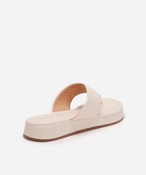 rasteirinha flatform de dedo via uno off white