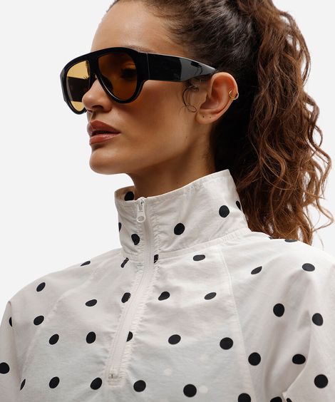 óculos de sol maxi aviador feminino de acetato preto