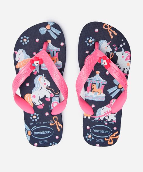 chinelo infantil havaianas fantasy azul