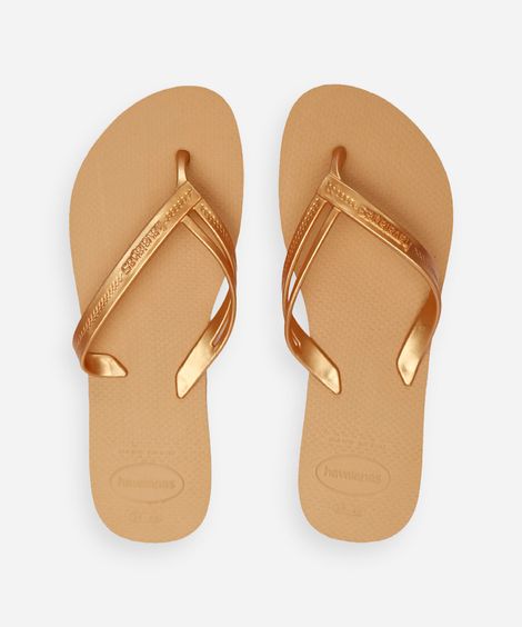 chinelo havaianas elegance dourado