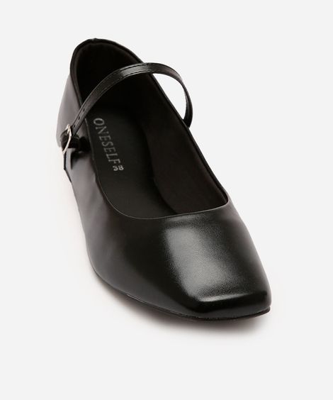 sapatilha boneca com fivela oneself preta