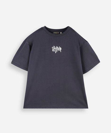camiseta juvenil de algodão manga curta estampada capricho cinza