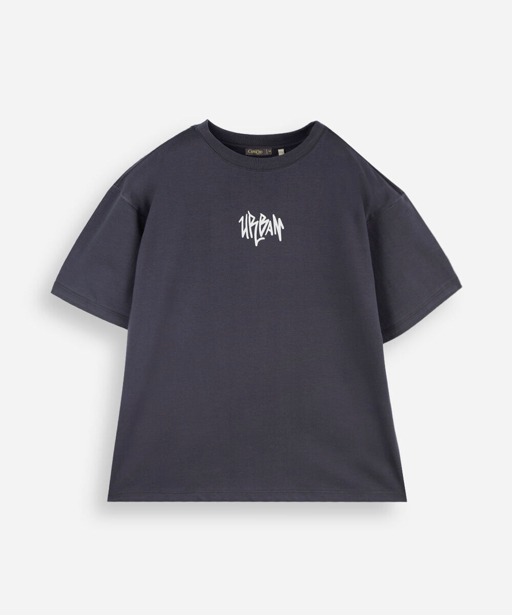 camiseta juvenil de algodão manga curta estampada capricho cinza