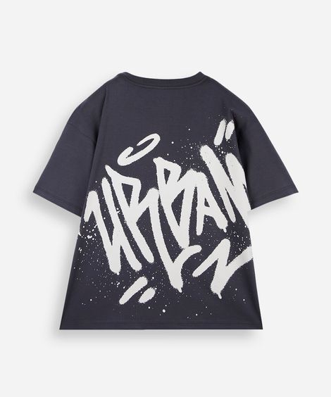 camiseta juvenil de algodão manga curta estampada capricho cinza