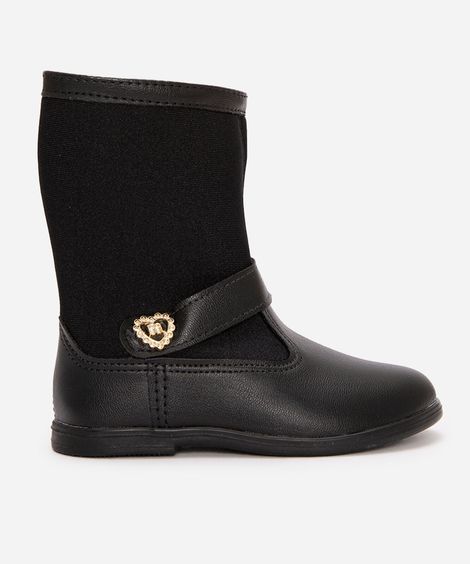 bota infantil molekinha  cano baixo preta