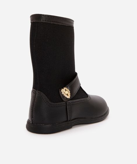 bota infantil molekinha  cano baixo preta
