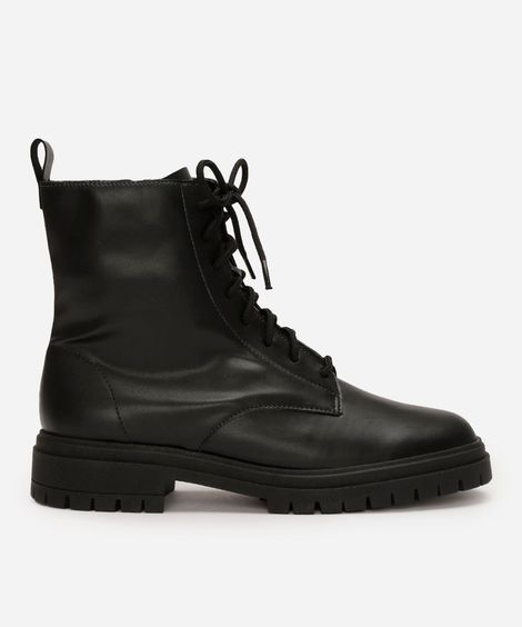 bota coturno feminina tratorada preta