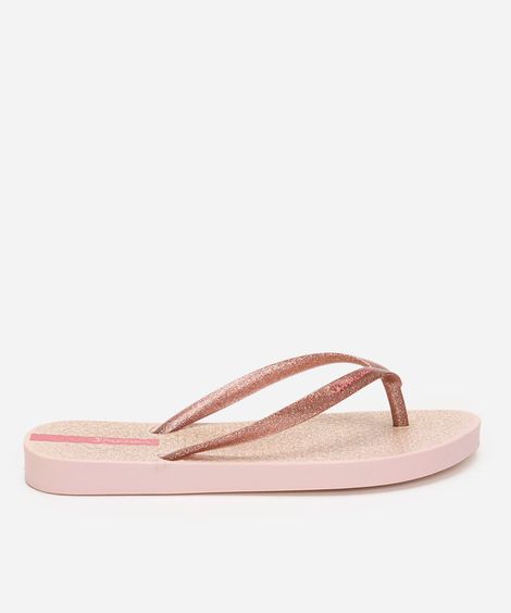 chinelo infantil glitter ipanema rosa claro