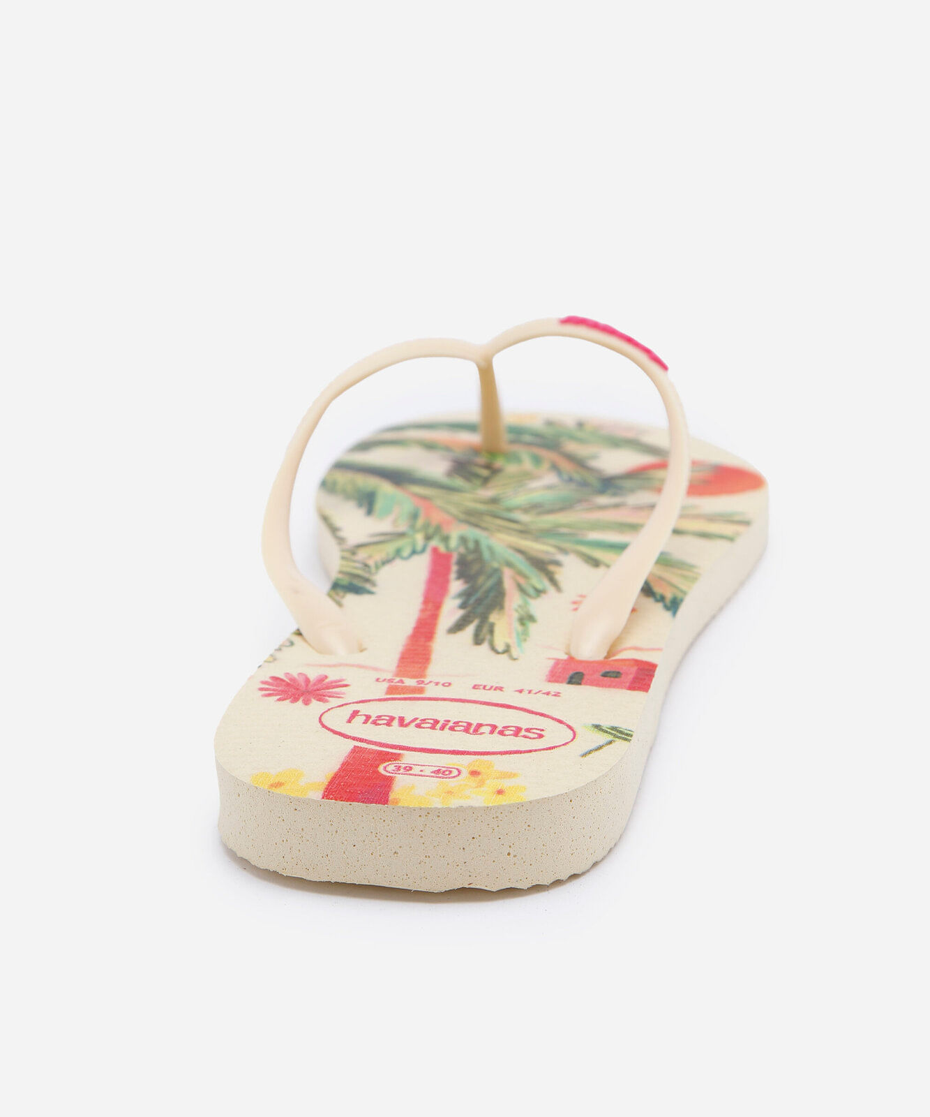 chinelo havaianas slim summer bliss floral bege