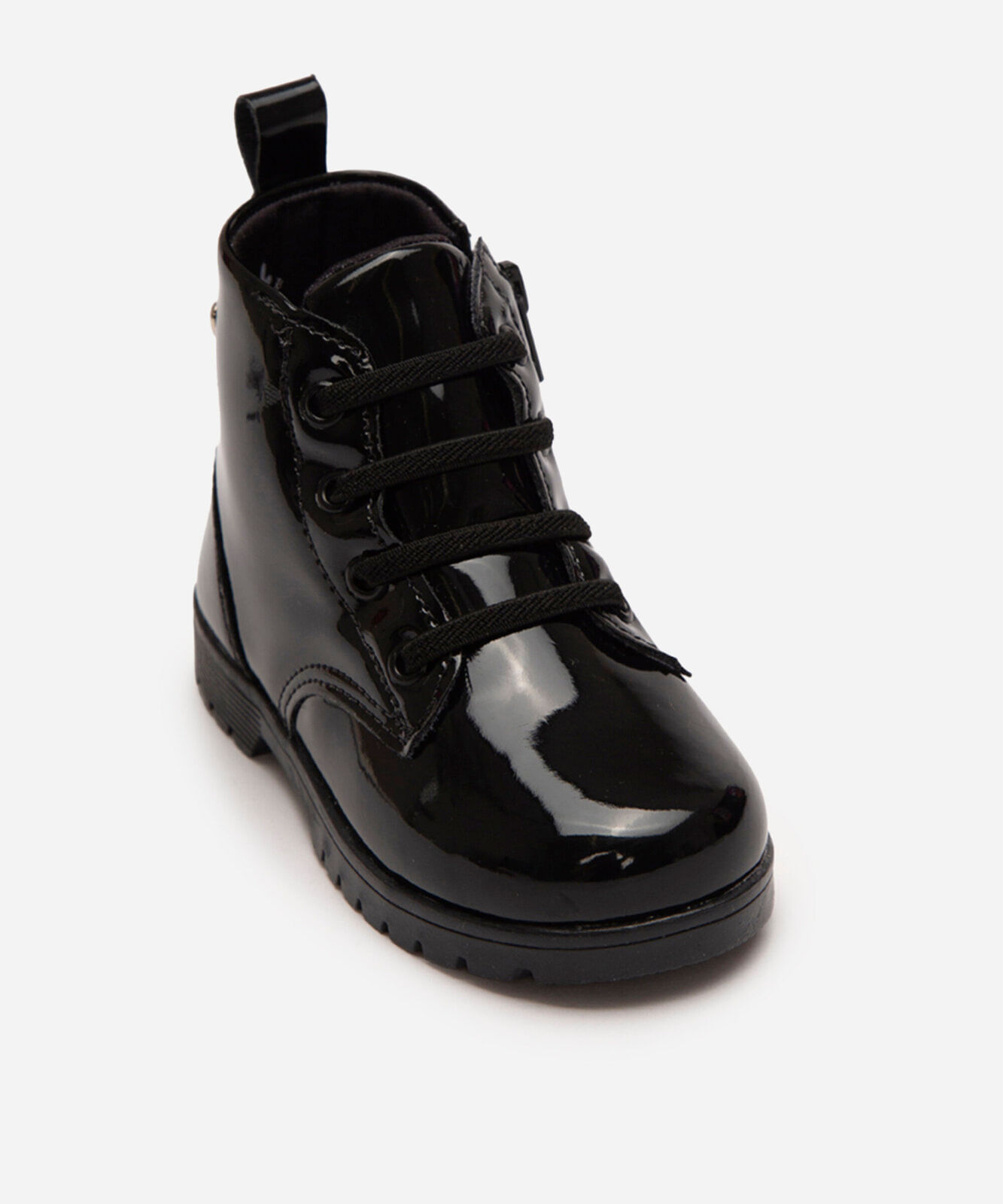 coturno em verniz infantil preto
