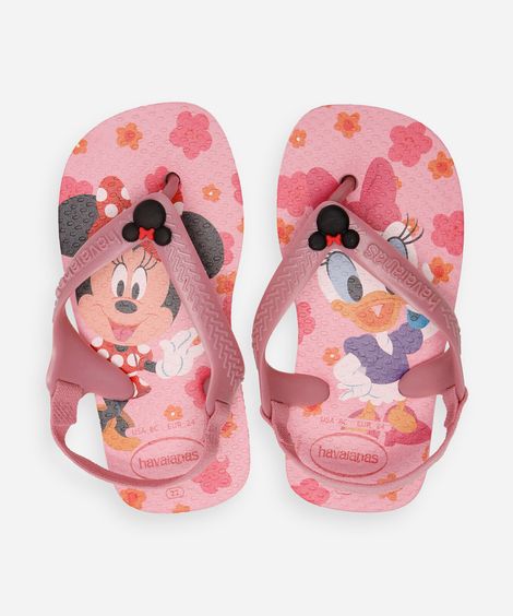 chinelo havaianas infantil minnie rosa