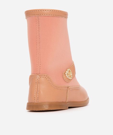 bota infantil molekinha  cano baixo bege