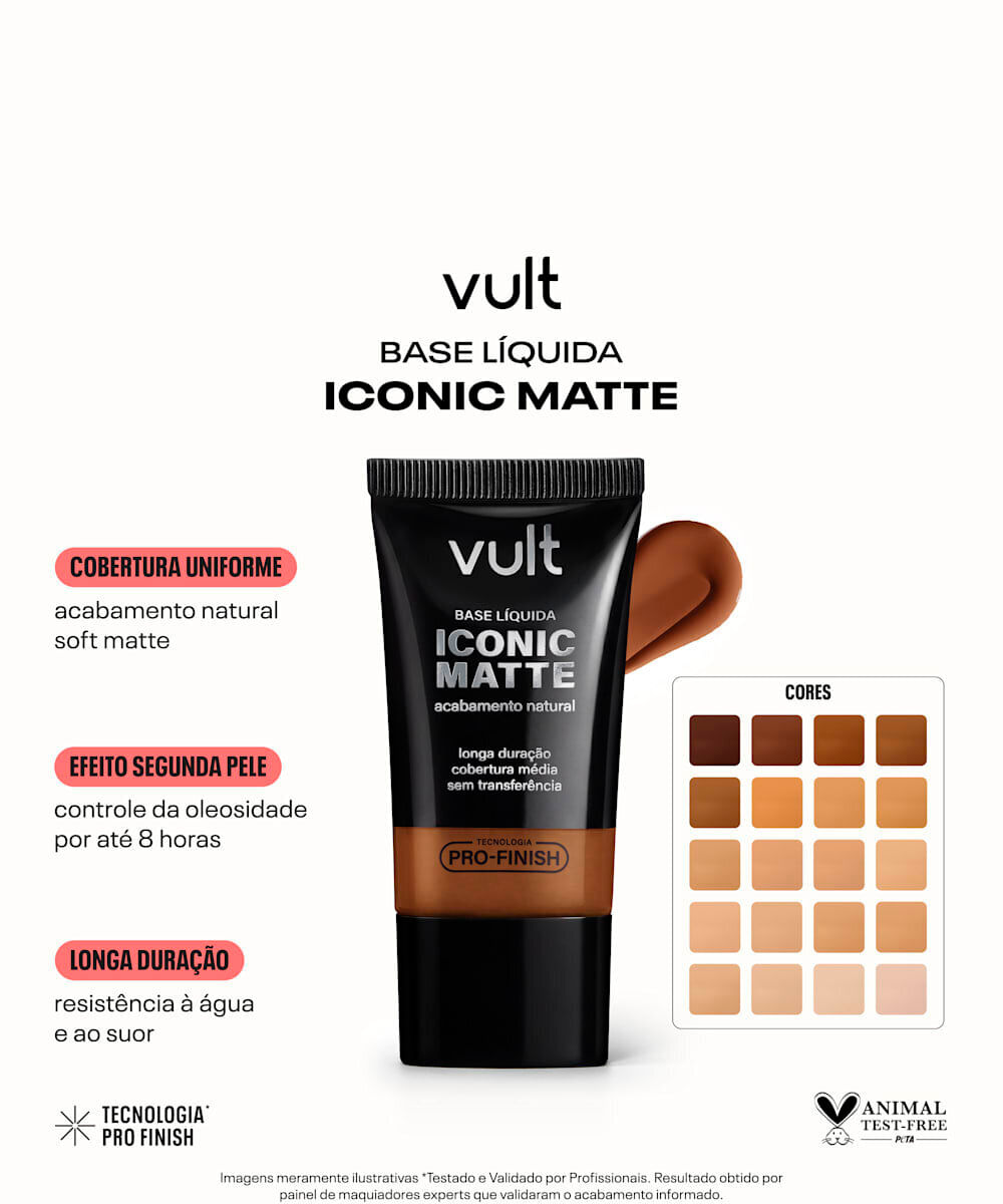 base líquida iconic matte cor 250n vult 26g