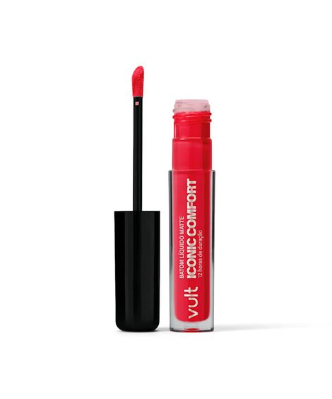 batom líquido matte iconic comfort vermelho happy hour vult
