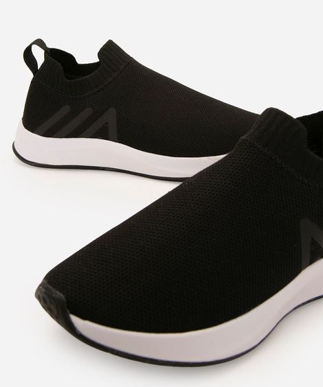 tênis calça fácil esportivo preto
