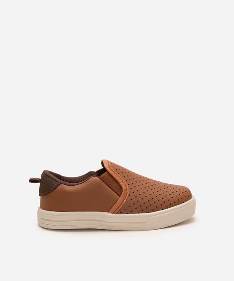 tênis infantil slip on caramelo