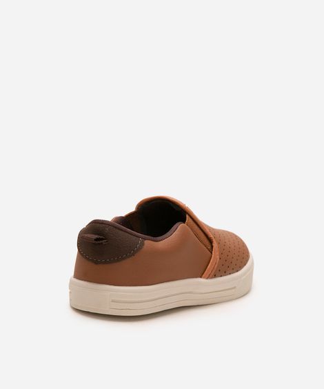 tênis infantil slip on caramelo