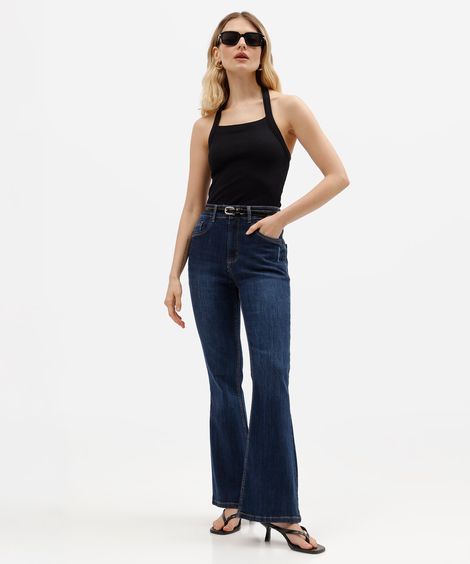 calça flare petit feminina jeans azul