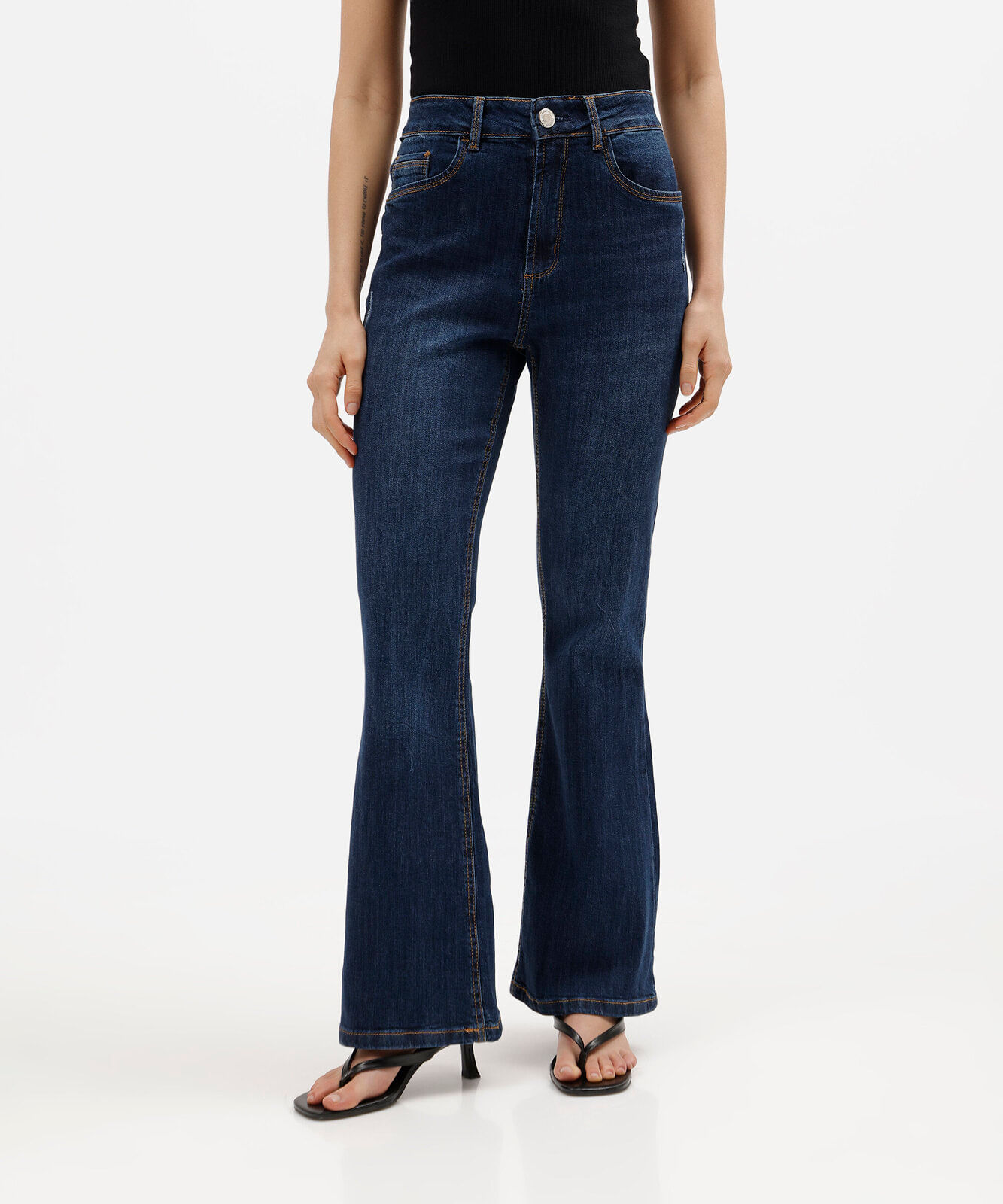 calça flare petit feminina jeans azul