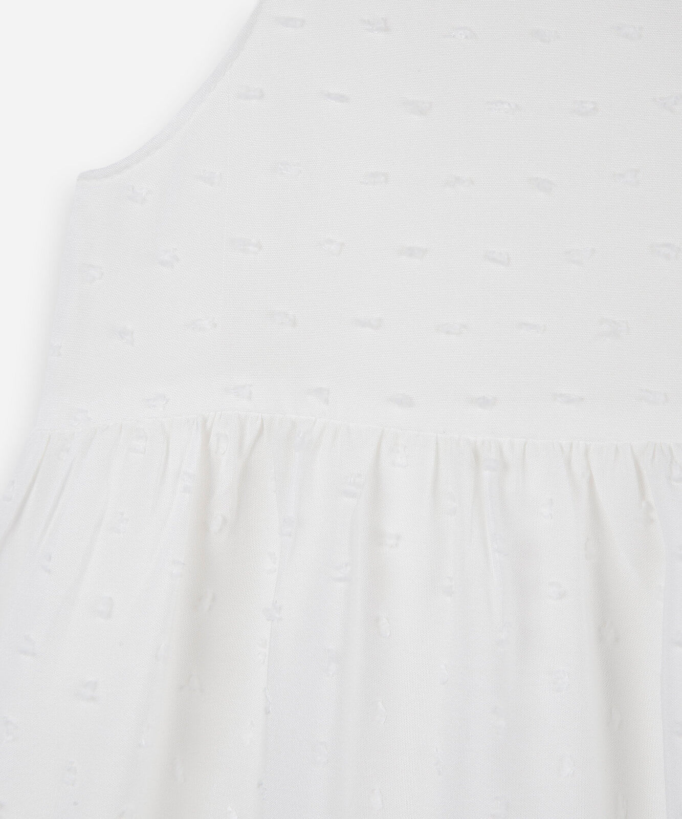 vestido infantil de viscose com recortes off white