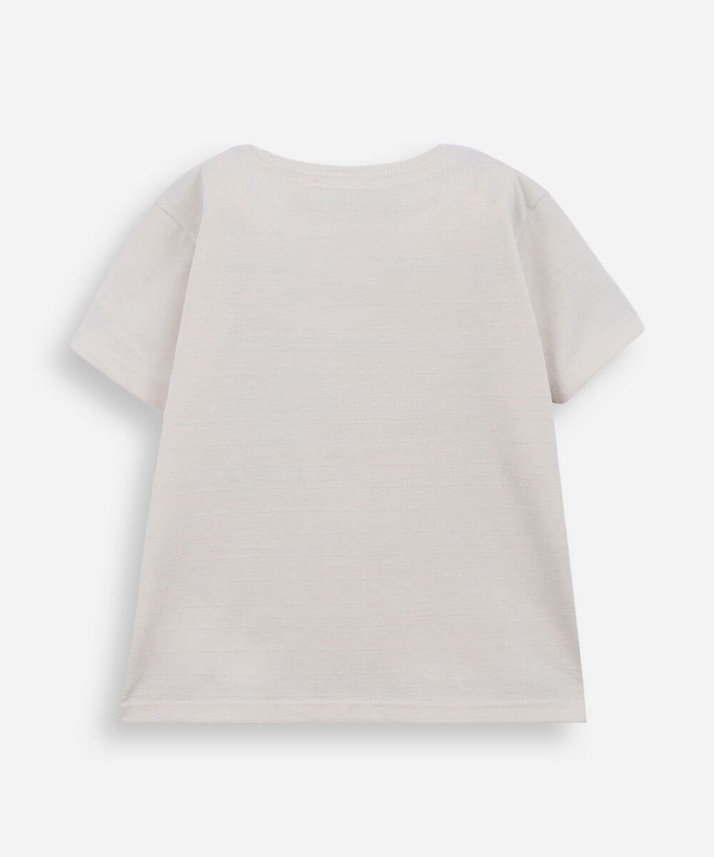 camiseta infantil com algodão mickey bege