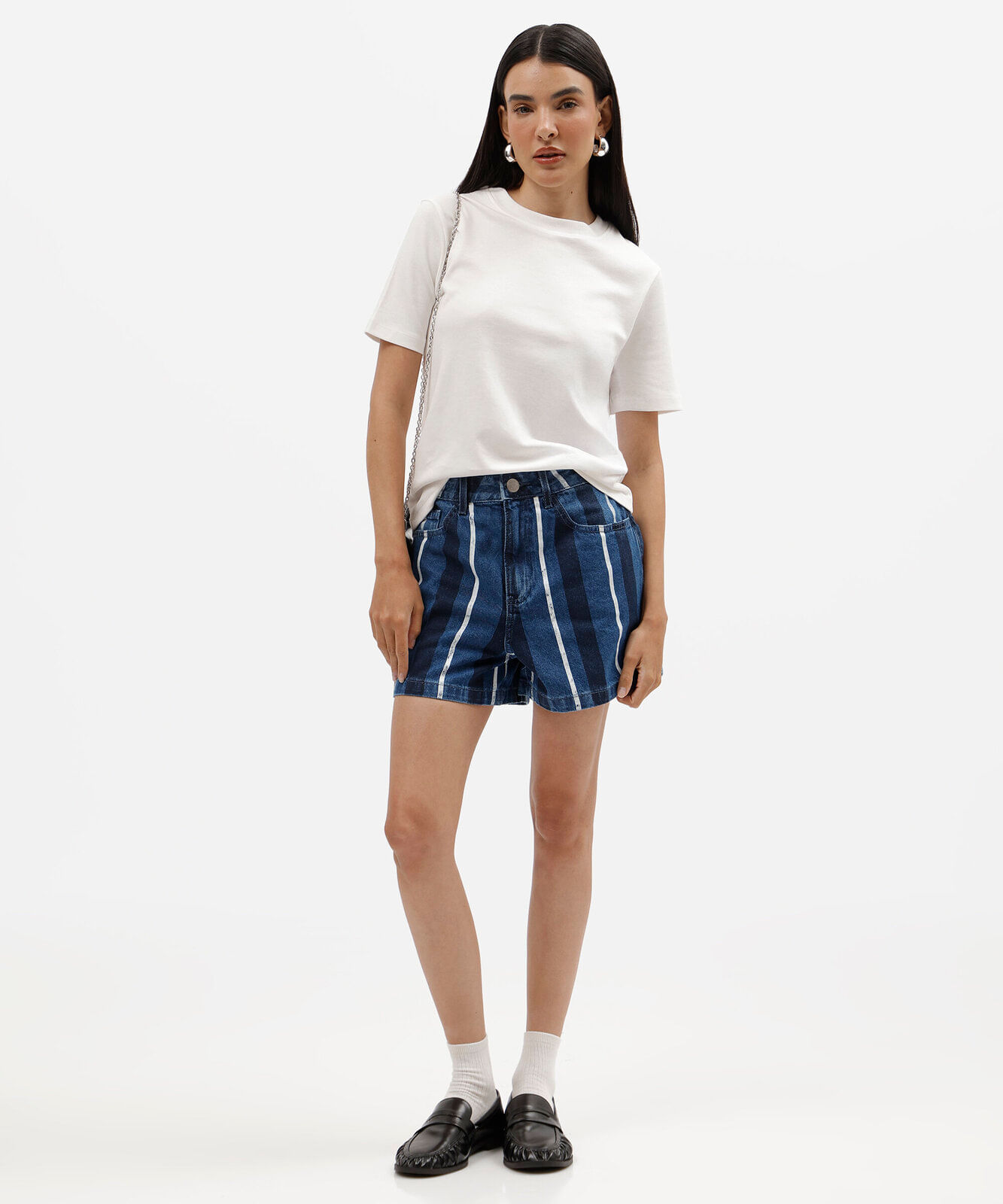 camiseta feminina de algodão peruano manga curta básica off white