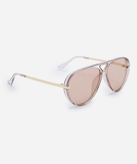 óculos de sol aviador feminino de acetato transparente