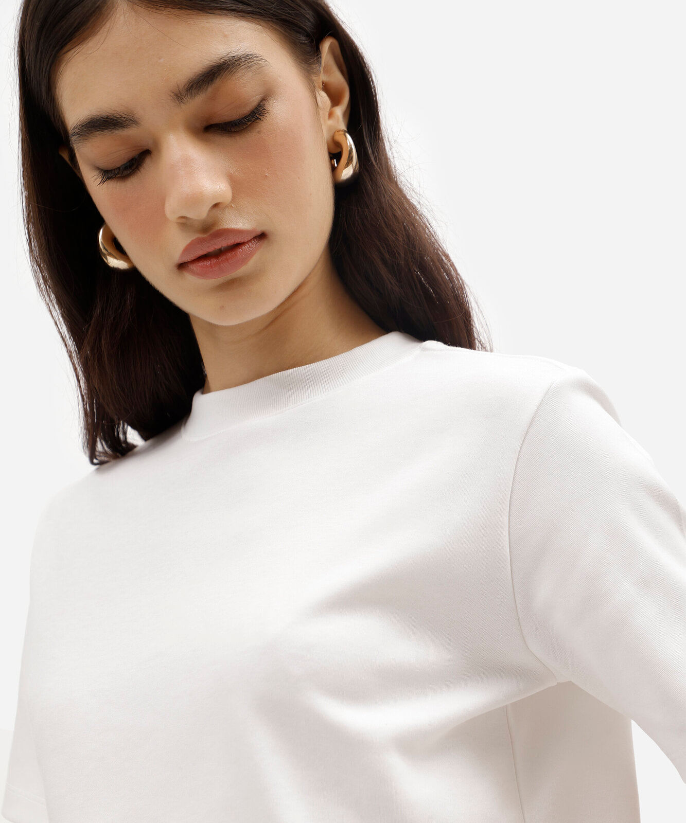 camiseta classic feminina de algodão peruano interlock branca