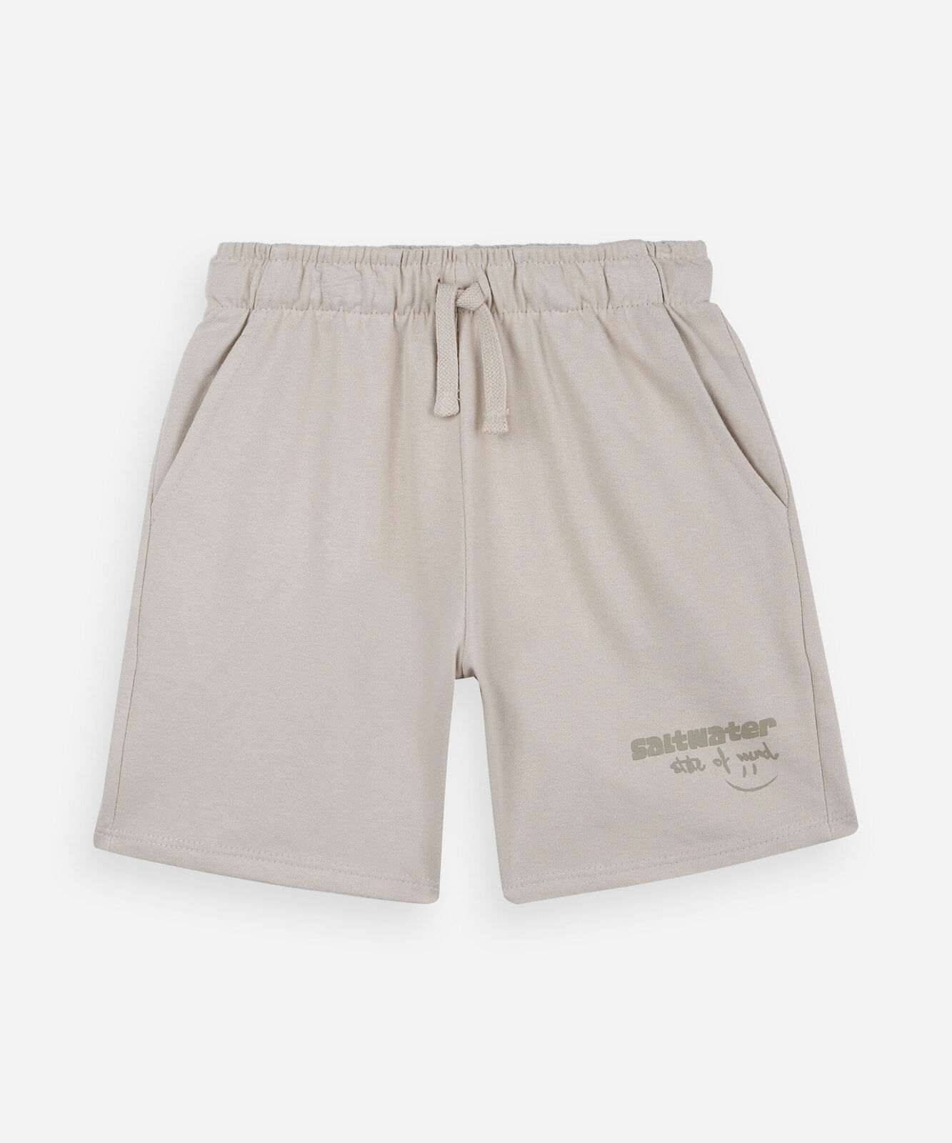bermuda infantil de moletom estampada bege
