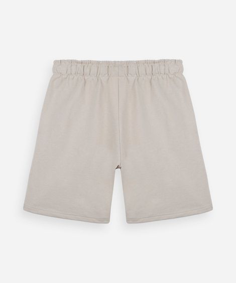 bermuda infantil de moletom estampada bege