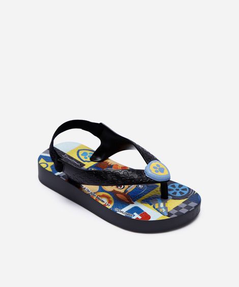 chinelo baby ipanema patrulha canina preto