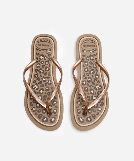 chinelo havaianas slim animal print colorido