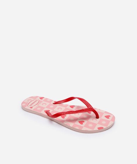 chinelo havaianas fantasy quadriculado rosa