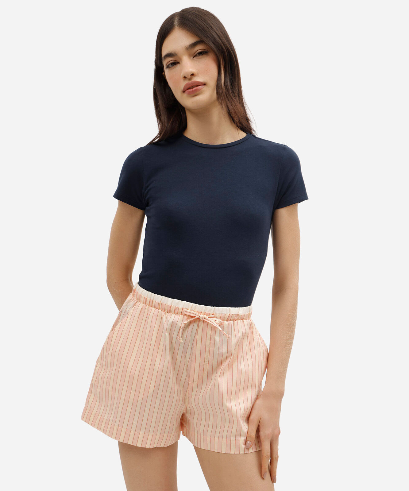 blusa de pijama feminina em algodão manga curta avulsa azul