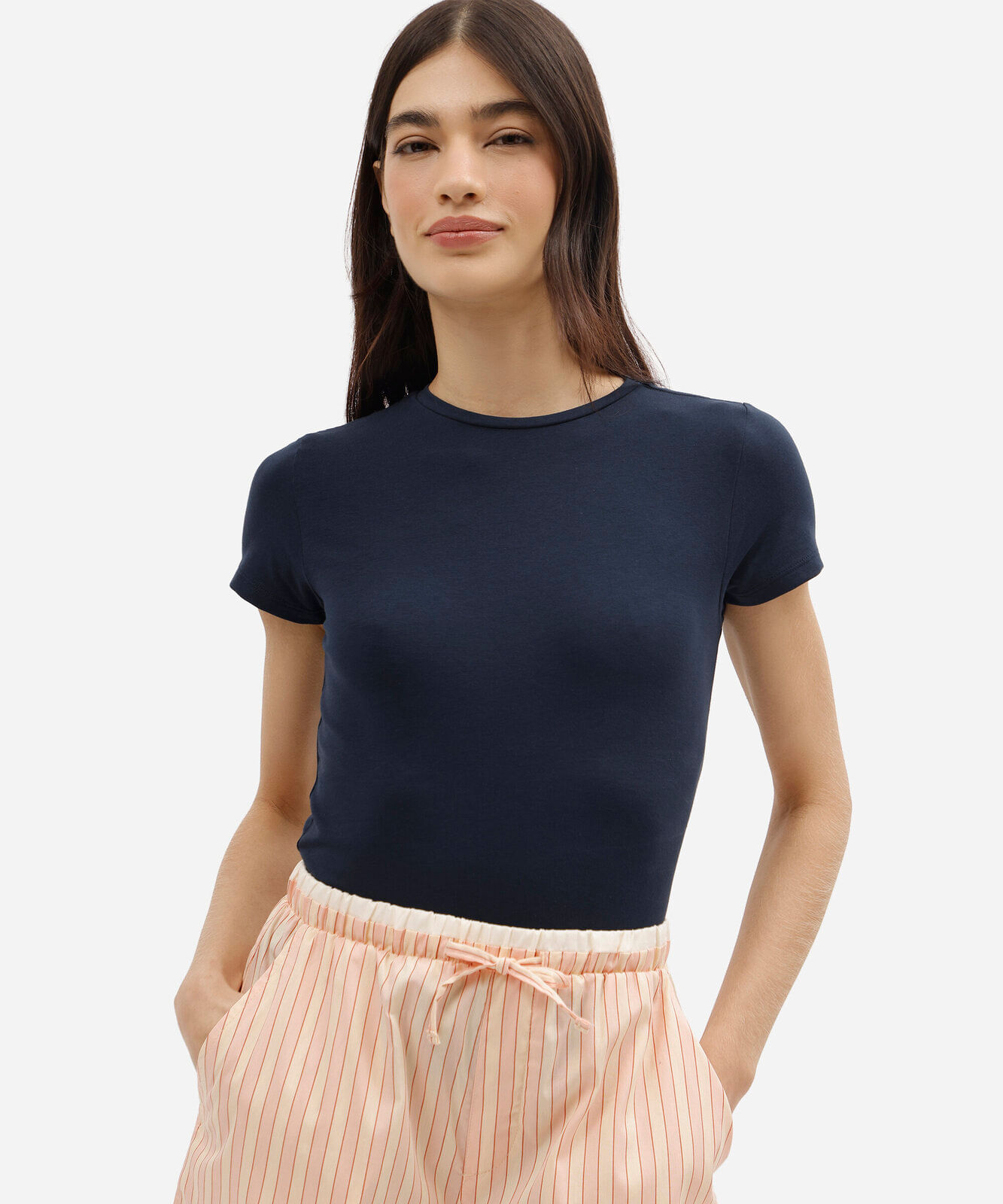 blusa de pijama feminina em algodão manga curta avulsa azul