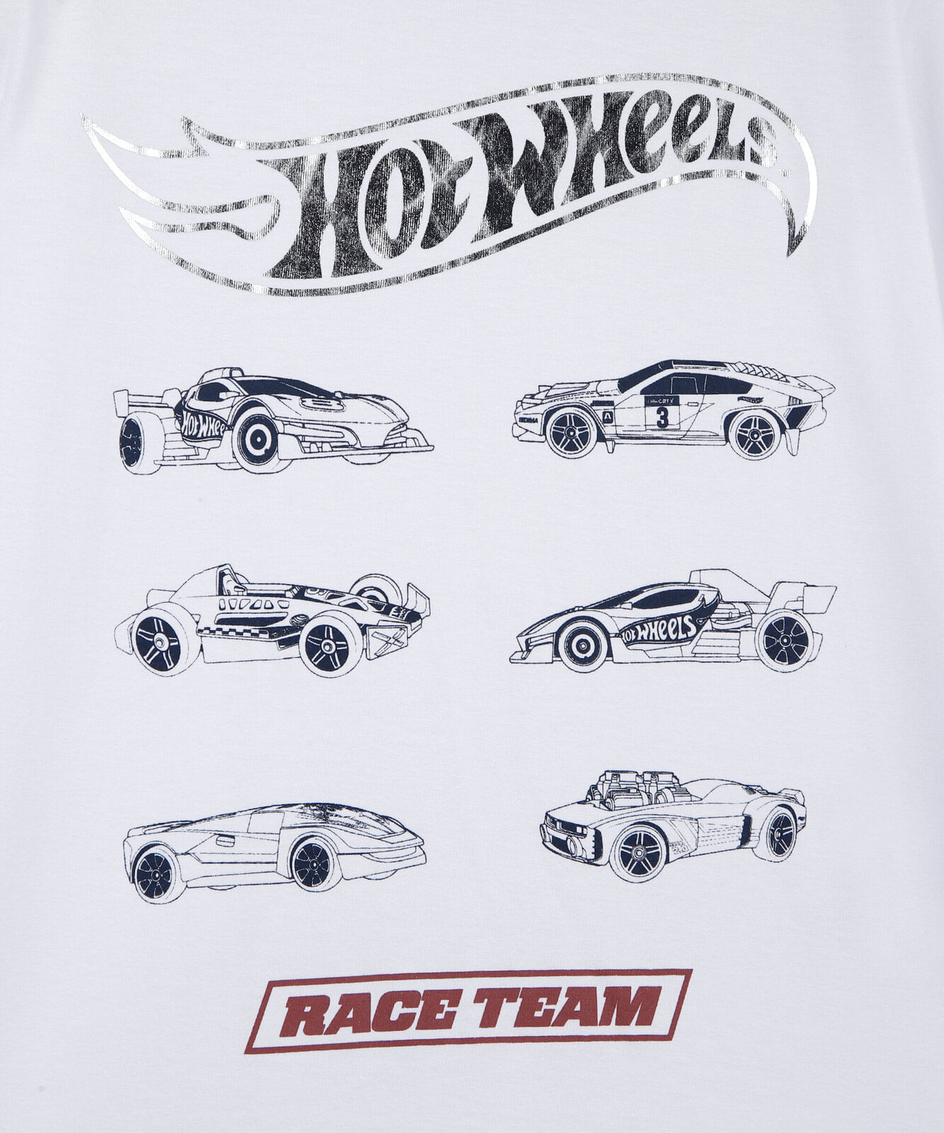 camiseta infantil de algodão manga curta hot wheels off white