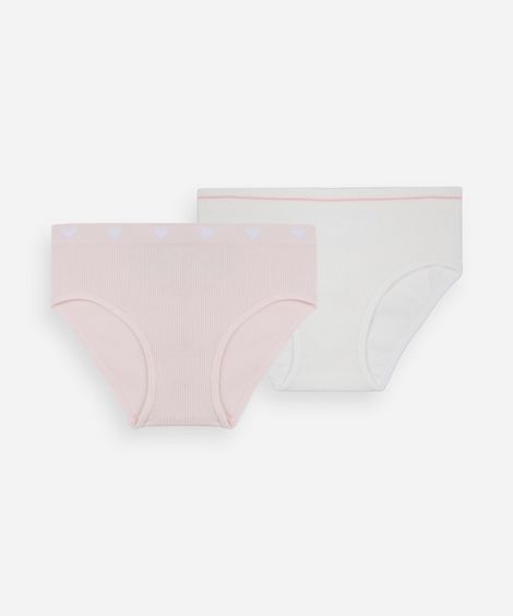 kit de 2 calcinhas biquíni infantis sem costura colorido