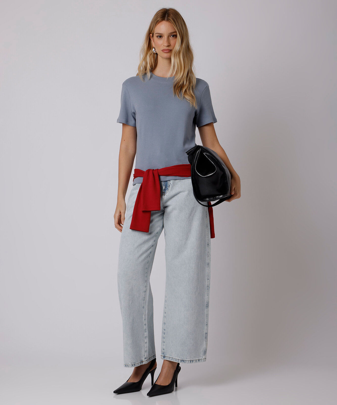 calça barrel barcelona feminina jeans mindset azul
