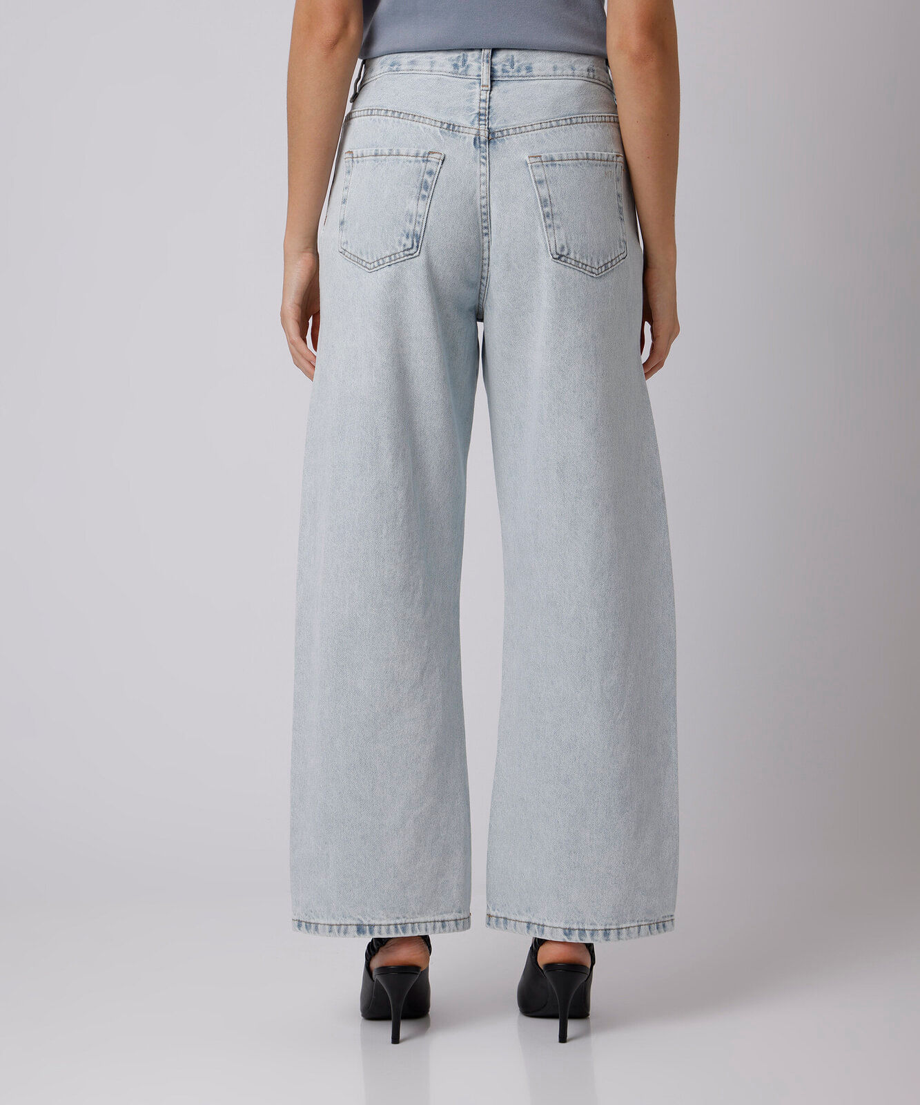 calça barrel barcelona feminina jeans mindset azul