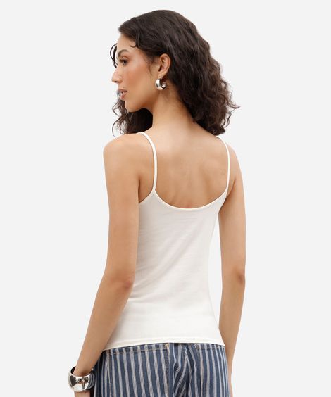 blusa de algodão peruano alça fina branca