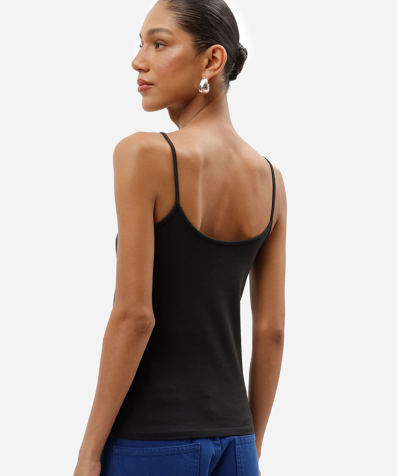 blusa de algodão peruano alça fina preta