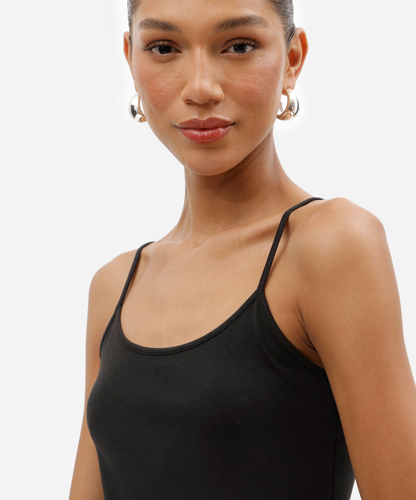 blusa de algodão peruano alça fina preta