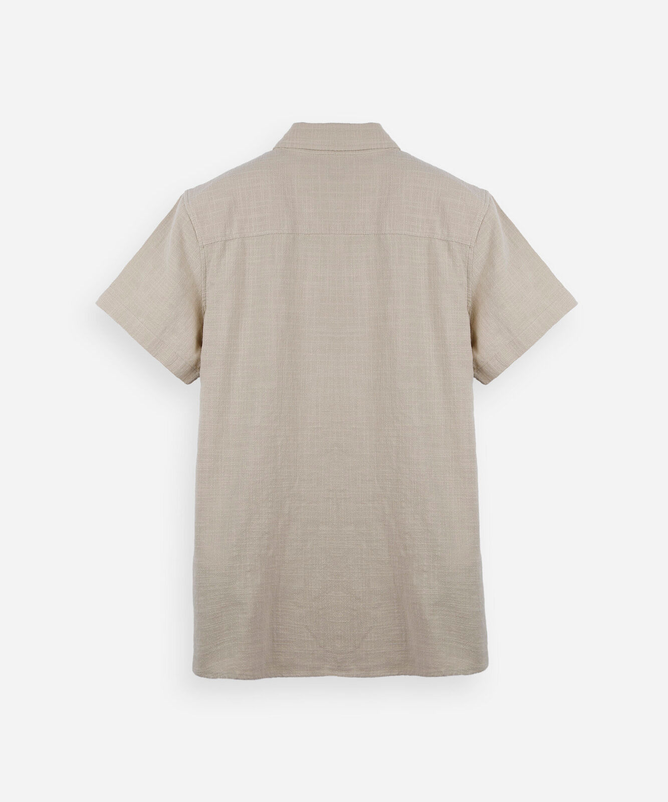 camisa juvenil de algodão com bolso texturizada bege