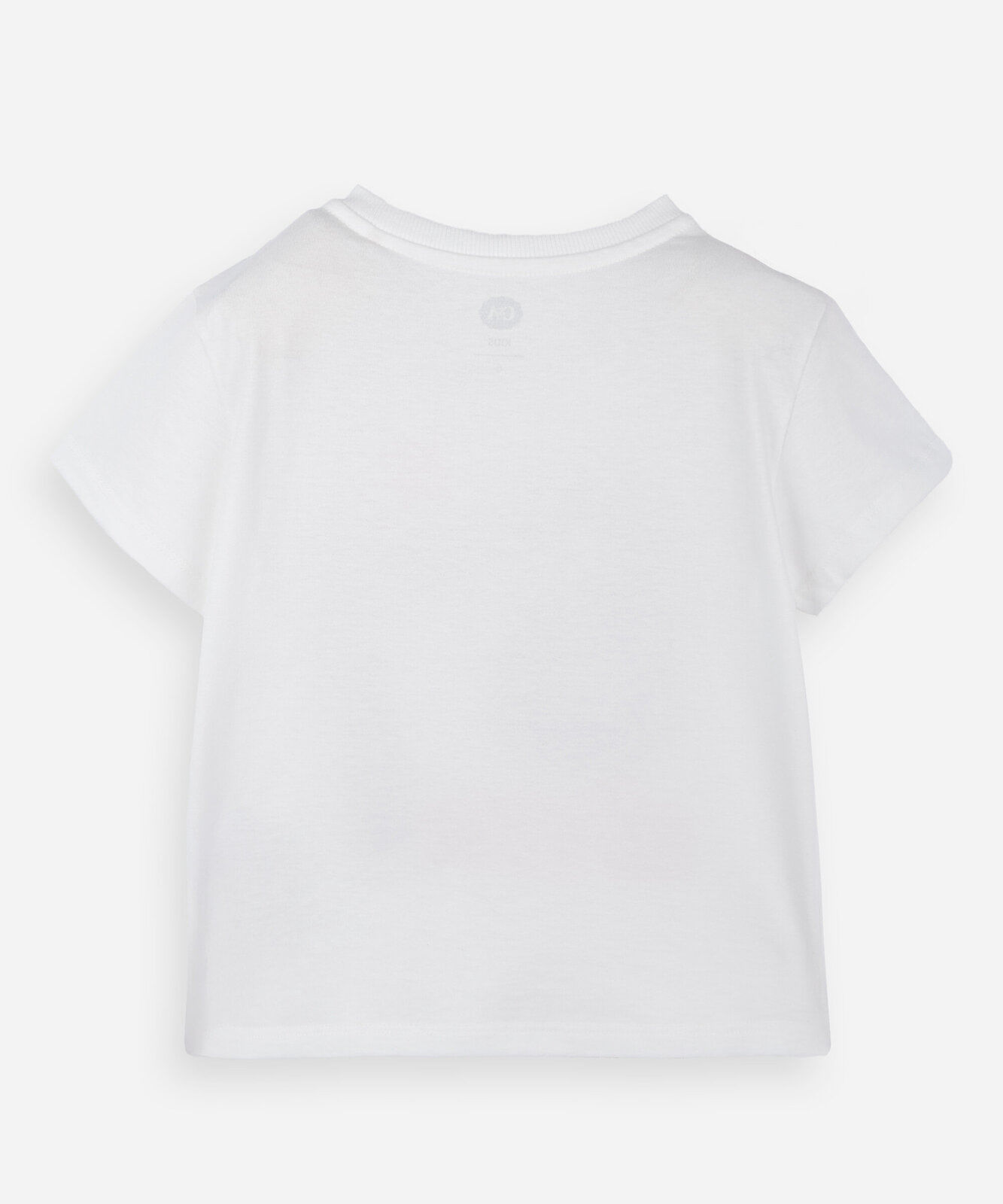 camiseta infantil de algodão manga curta six seven off white