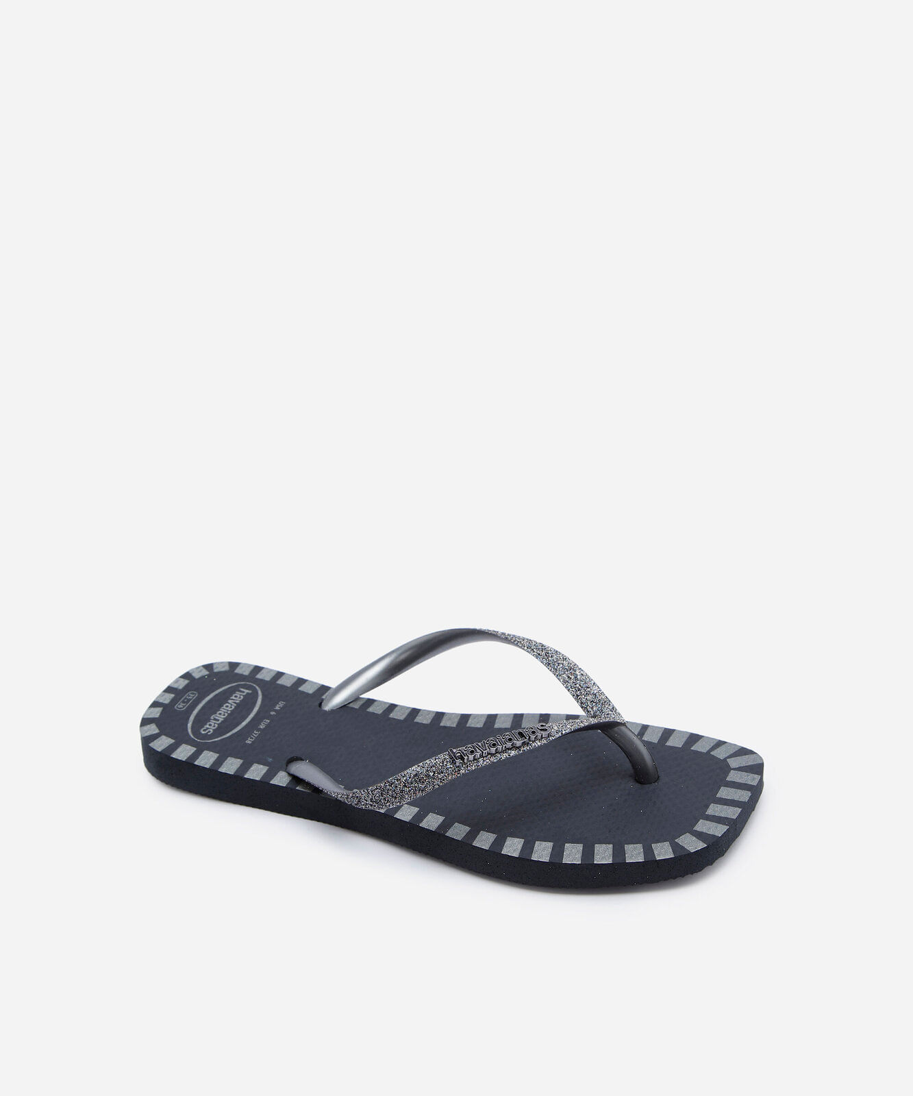 chinelo havaianas feminino square glitter contur preto