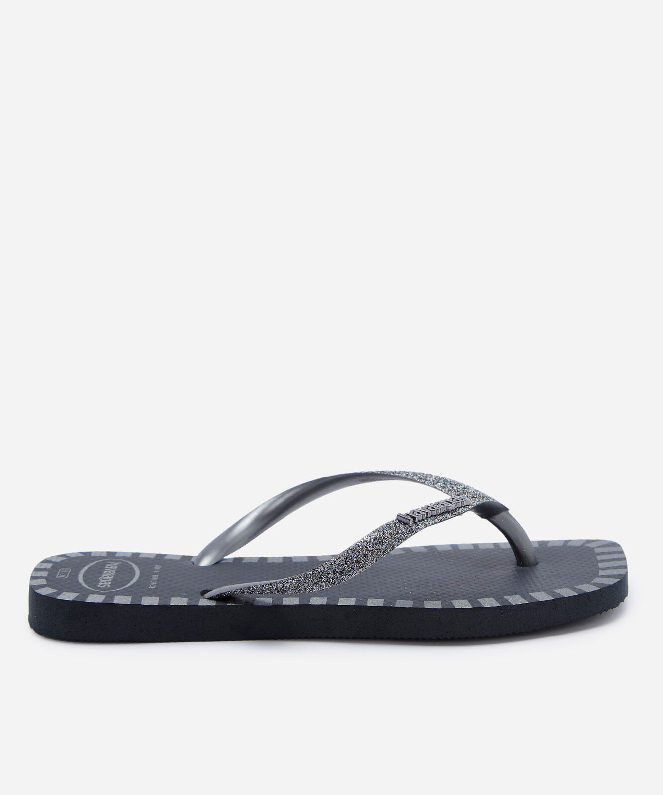chinelo havaianas feminino square glitter contur preto