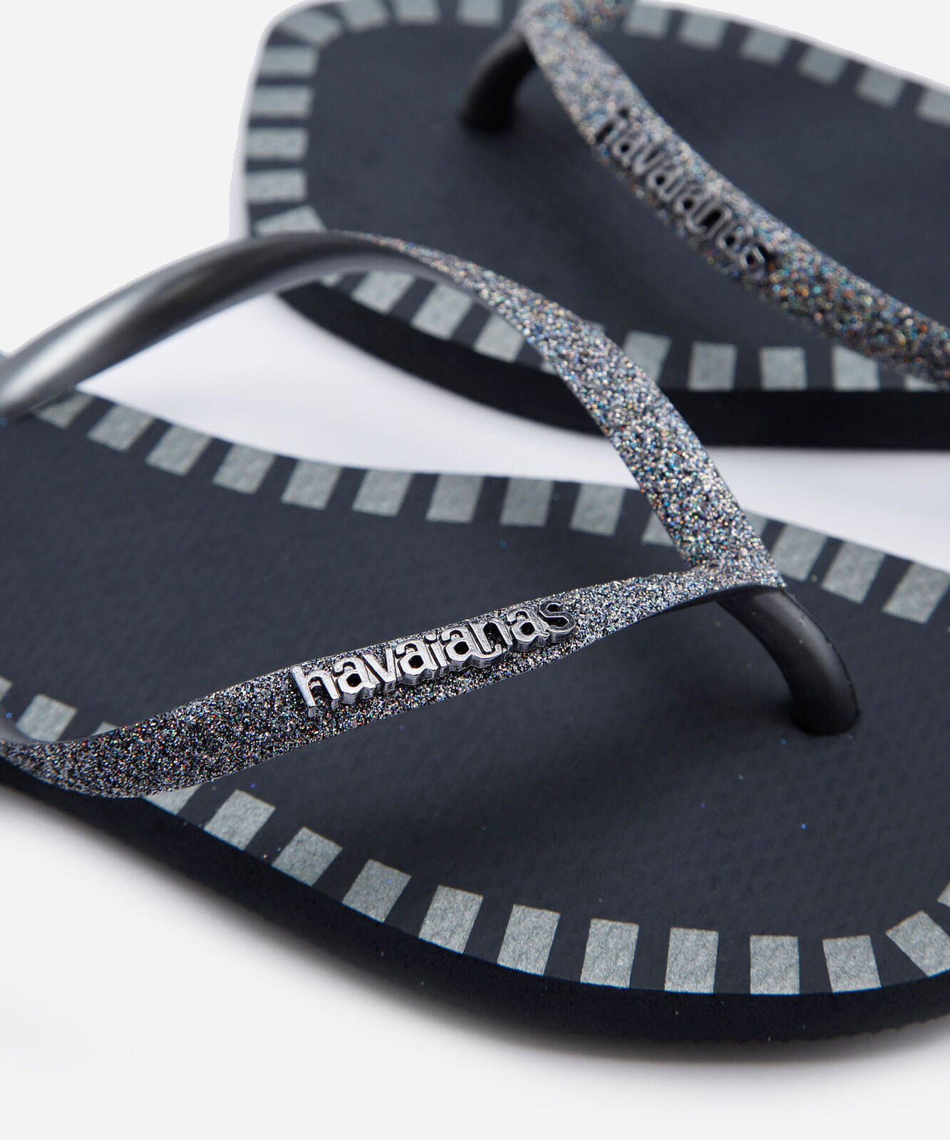chinelo havaianas feminino square glitter contur preto